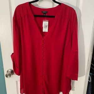 Red buttoned blouse